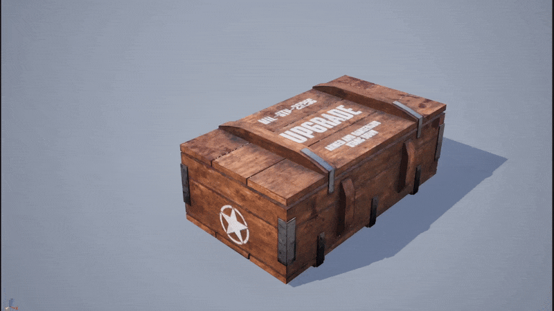 Supply crate opening animation